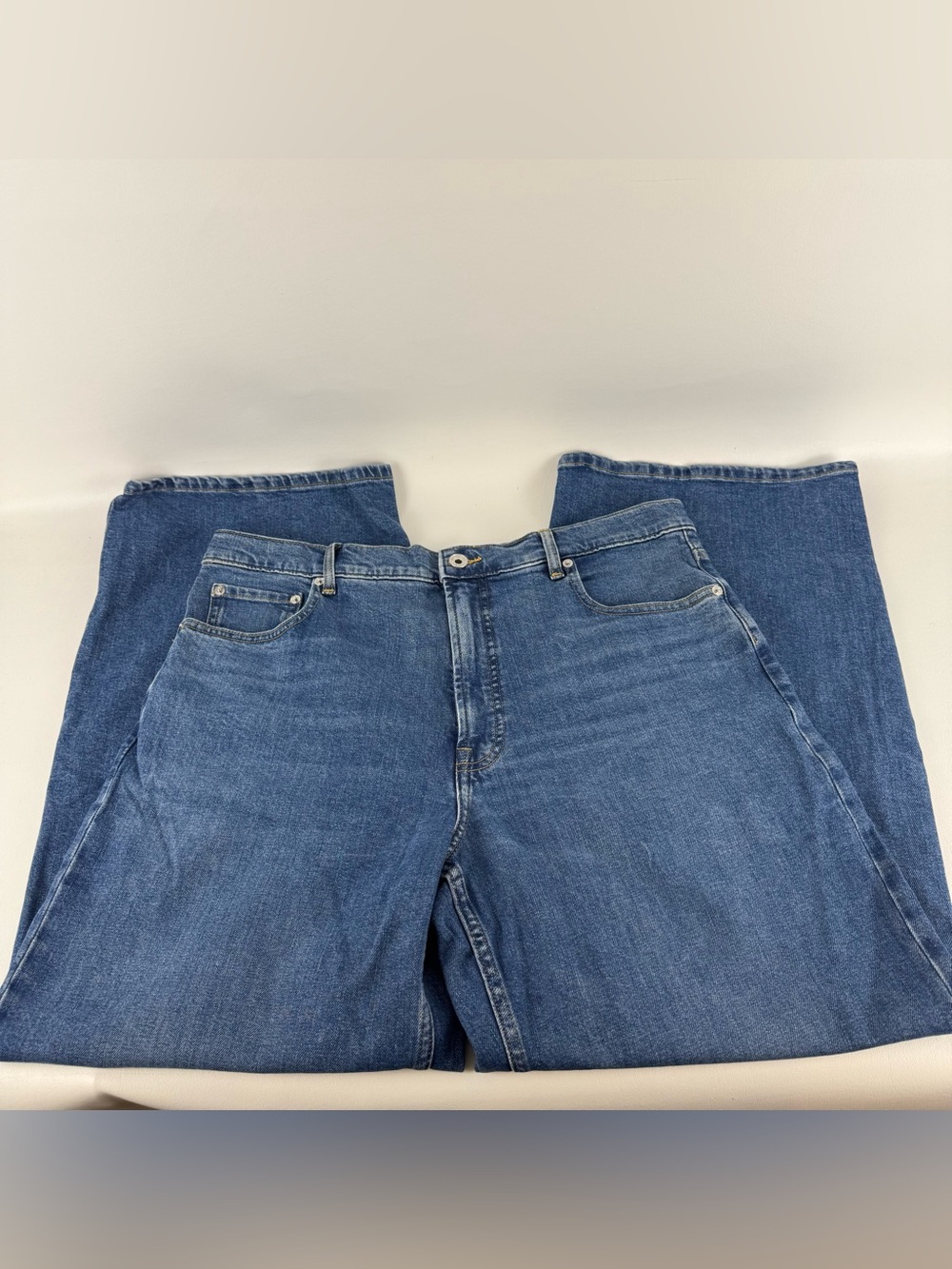 Everlane The Way-High Sailor Jean 2.0 Wide Leg Blue Denim Size 33 NWT
